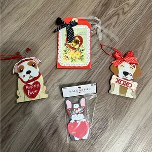 Valentine's Day Dog Ornaments and Gift Tags
